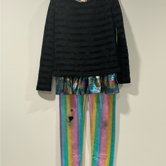 Appaman Girls Black Valley Sweater with Metallic Ruffle size 10 - Picture 2 of 7